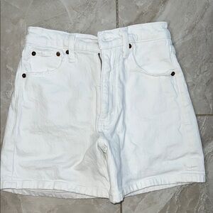 Abercrombie & Fitch White Jean Shorts High-Waisted Relaxed Fit